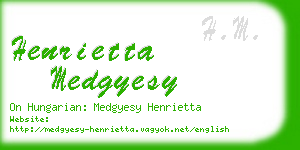 henrietta medgyesy business card